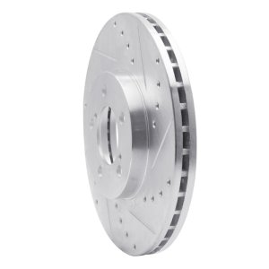 Ford Taurus SHO Brake Rotor (1) - Front Right - R1 Concepts - Drilled & Slotted - Silver - `93-`07